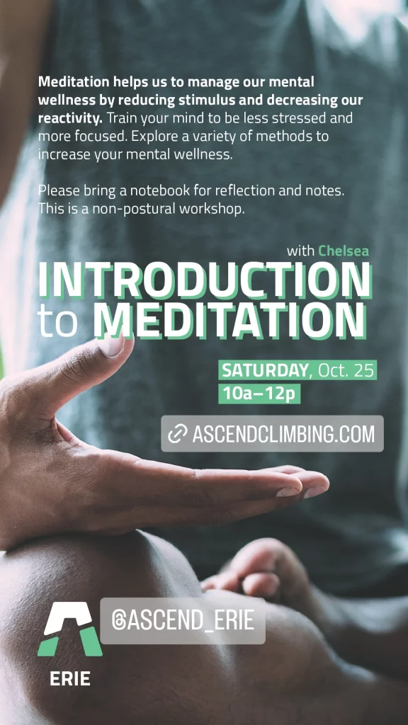 Introduction to Meditation workshop flyer